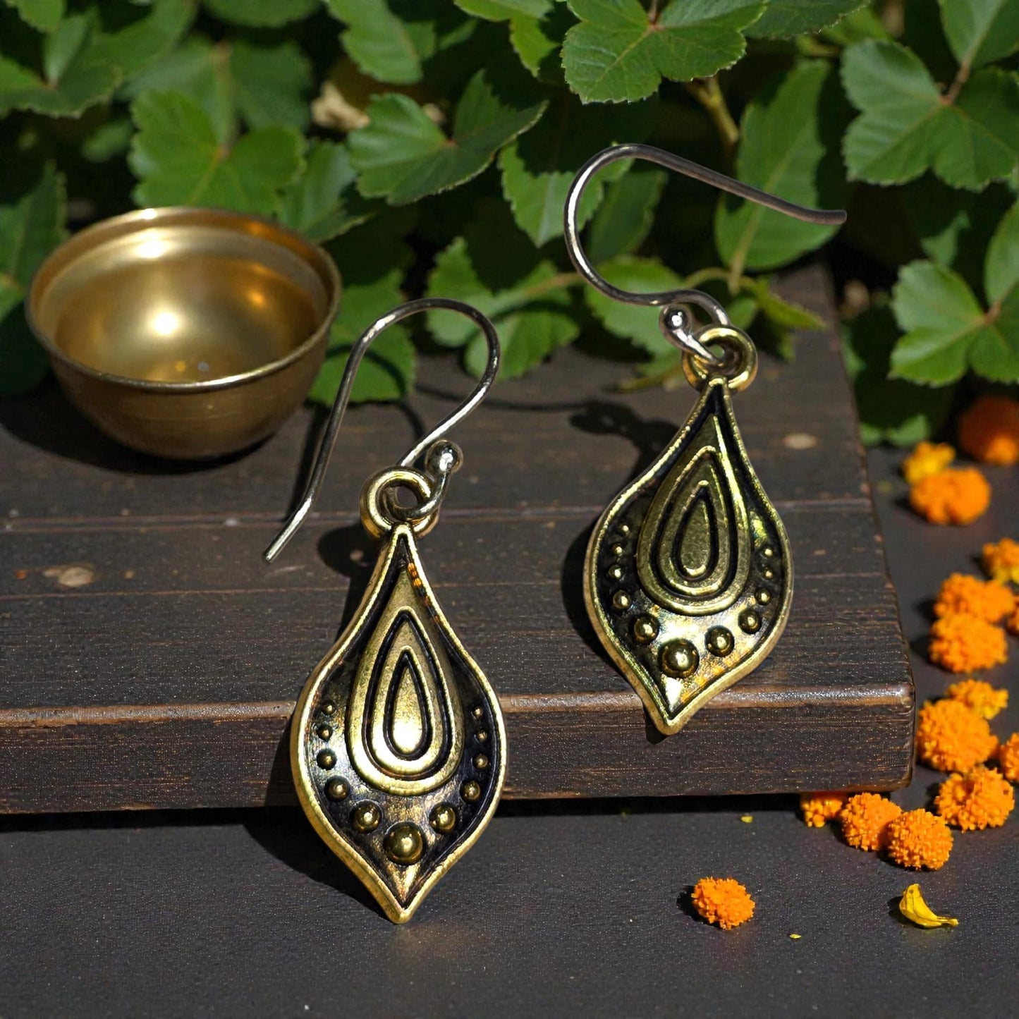 brass pendant earrings