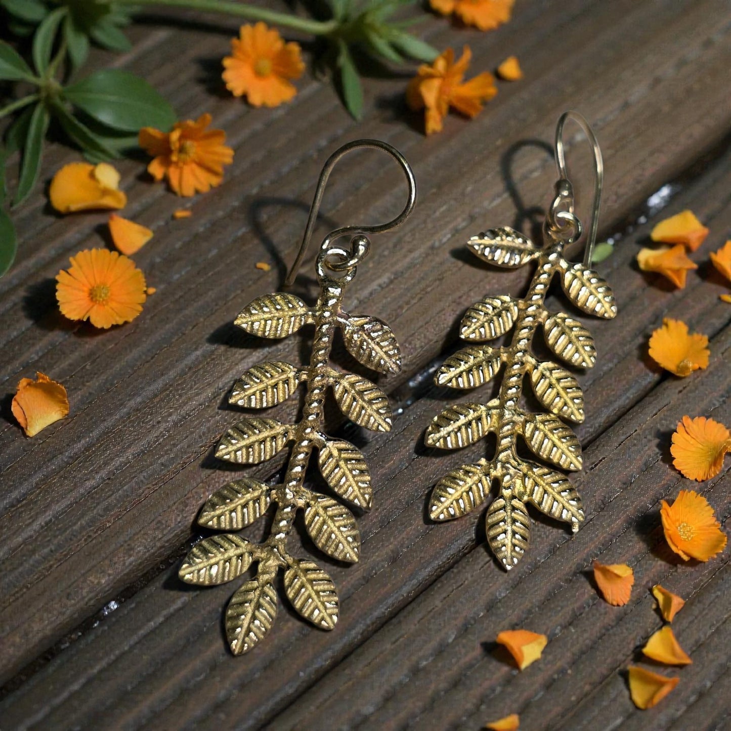 brass pendant earrings