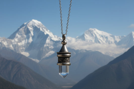 Himalayan Quartz Pendant - Handmade 925 Sterling Silver