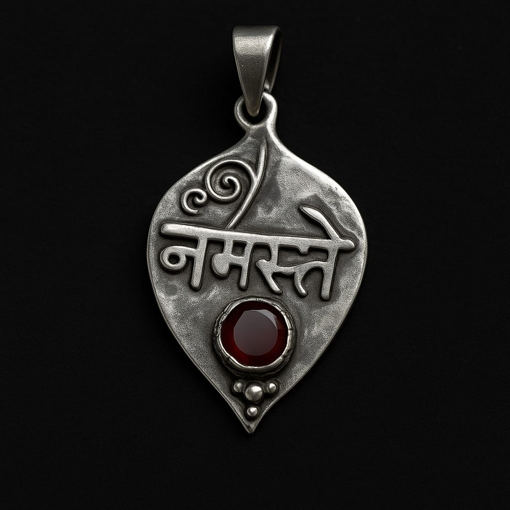 Namaste' pendant unique piece silver sterling 925