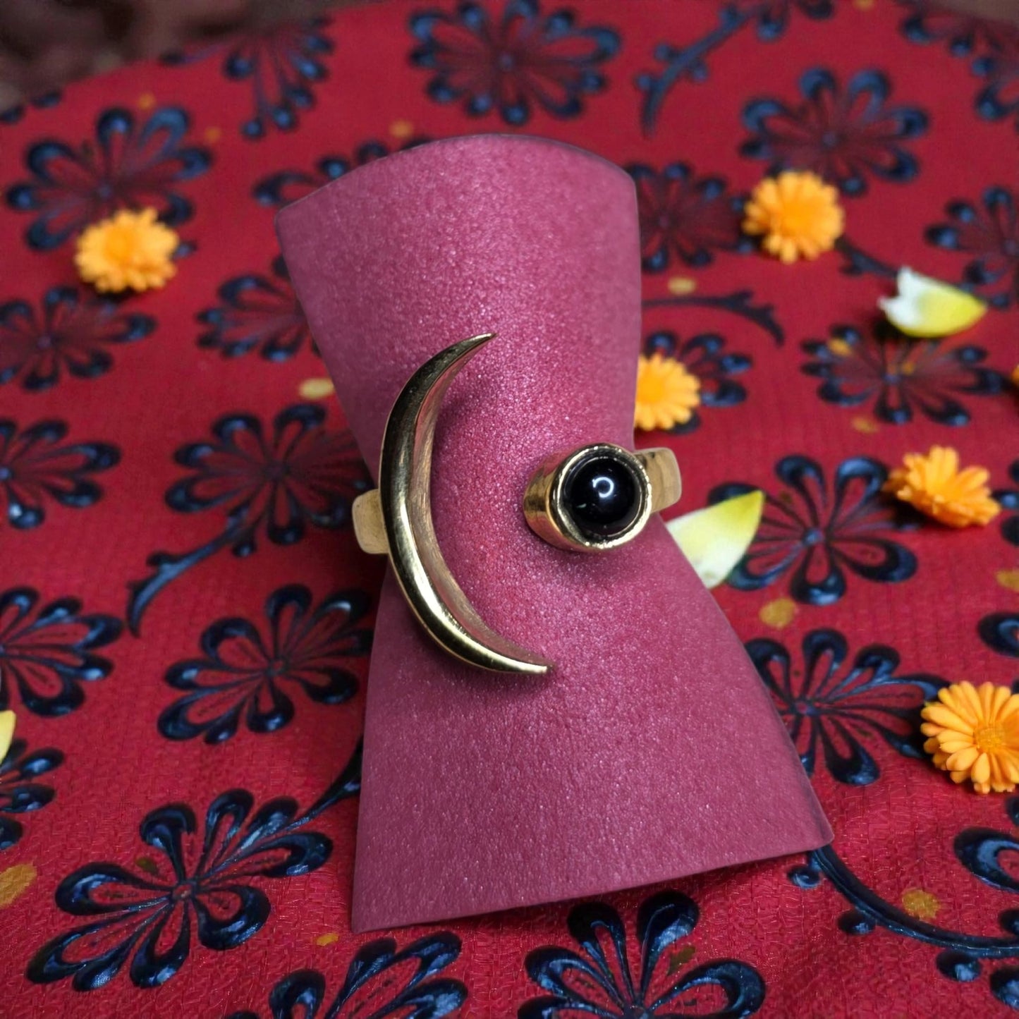 brass ring with magic moon