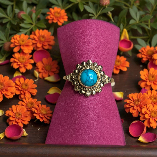 Brass ring with Turquoise