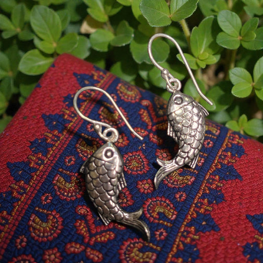 brass fish earrings