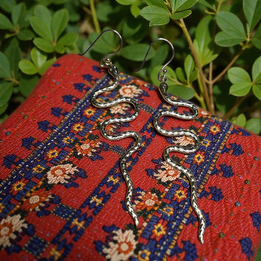 brass snake earrings
