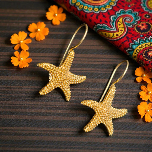 brass and starfish earrings