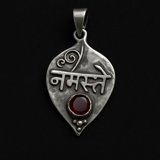Namaste' pendant unique piece silver sterling 925
