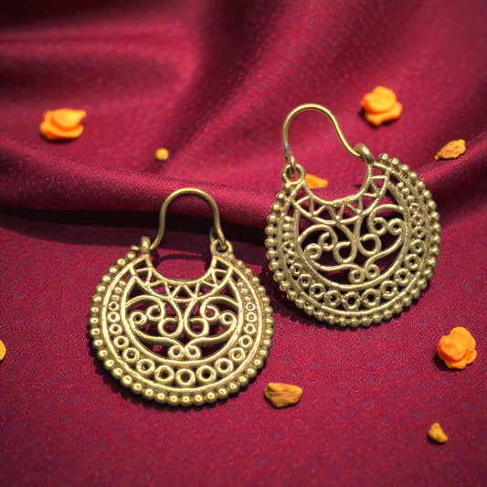 etnic brass earrings